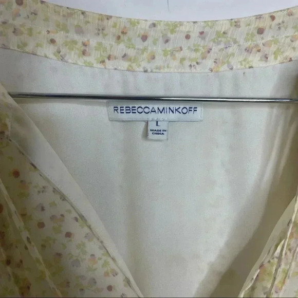 Rebecca Minkoff Off White Multi Pebble Tassel-neck Floral Dress Size Large - Picture 8 of 11